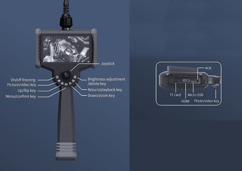 Borescope - VS-P Series 6in 1080P Touchscreen LCD with Front LED Articulating Probe