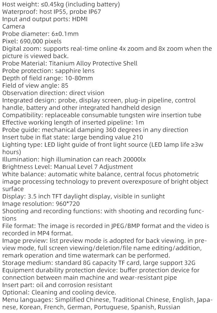 Borescope Inspection Camera - ME-630 3.5in screen with 360 degree rotation 6.0mm / 3m probe