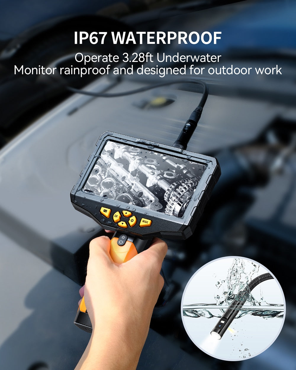 Borescope Inspection Camera - TESLONG NTS300 2.0MP 5.0" LCD Monitor