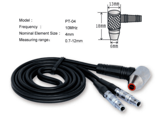 Mitech PT04 Probe Transducer 4mm 10MHz for Ultrasonic Thickness Gauge