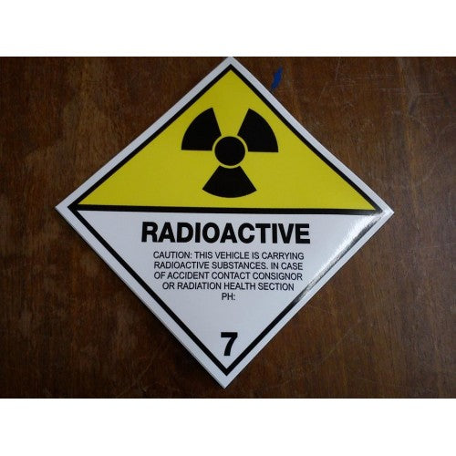 Radioactive Vehicle Sticker Sign