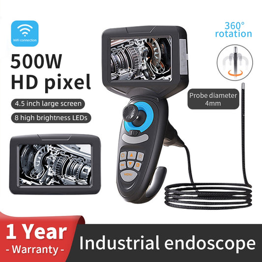 Borescope Inspection Camera - Ergonomical 4.5inch Screen 360 Degree Articulating probe