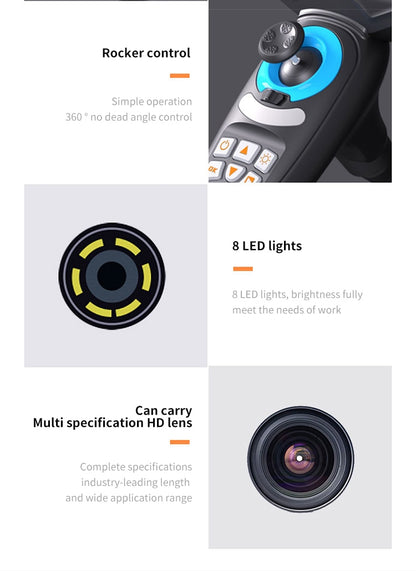 Borescope Inspection Camera - Ergonomical 4.5inch Screen 360 Degree Articulating probe