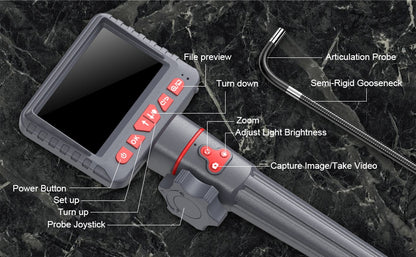 Borescope Inspection Camera - 4.3" Screen with 2 Way 180 Degree 6mm or 8mm waterproof probe