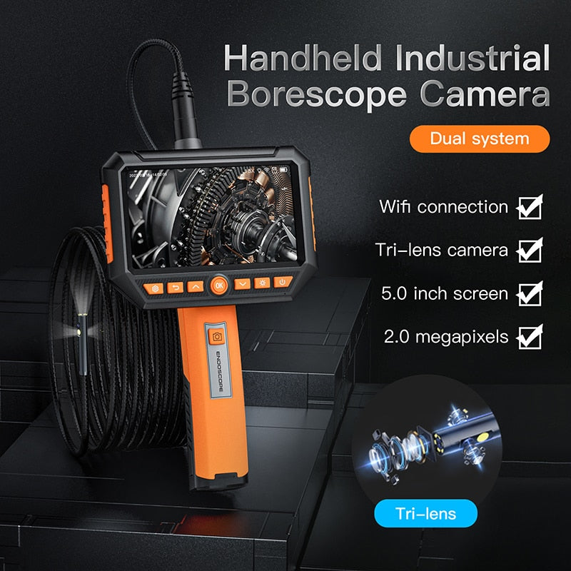 Borescope Inspection Camera 8mm Triple Lens Handheld Endoscope Camer –  NDT Sales Australia