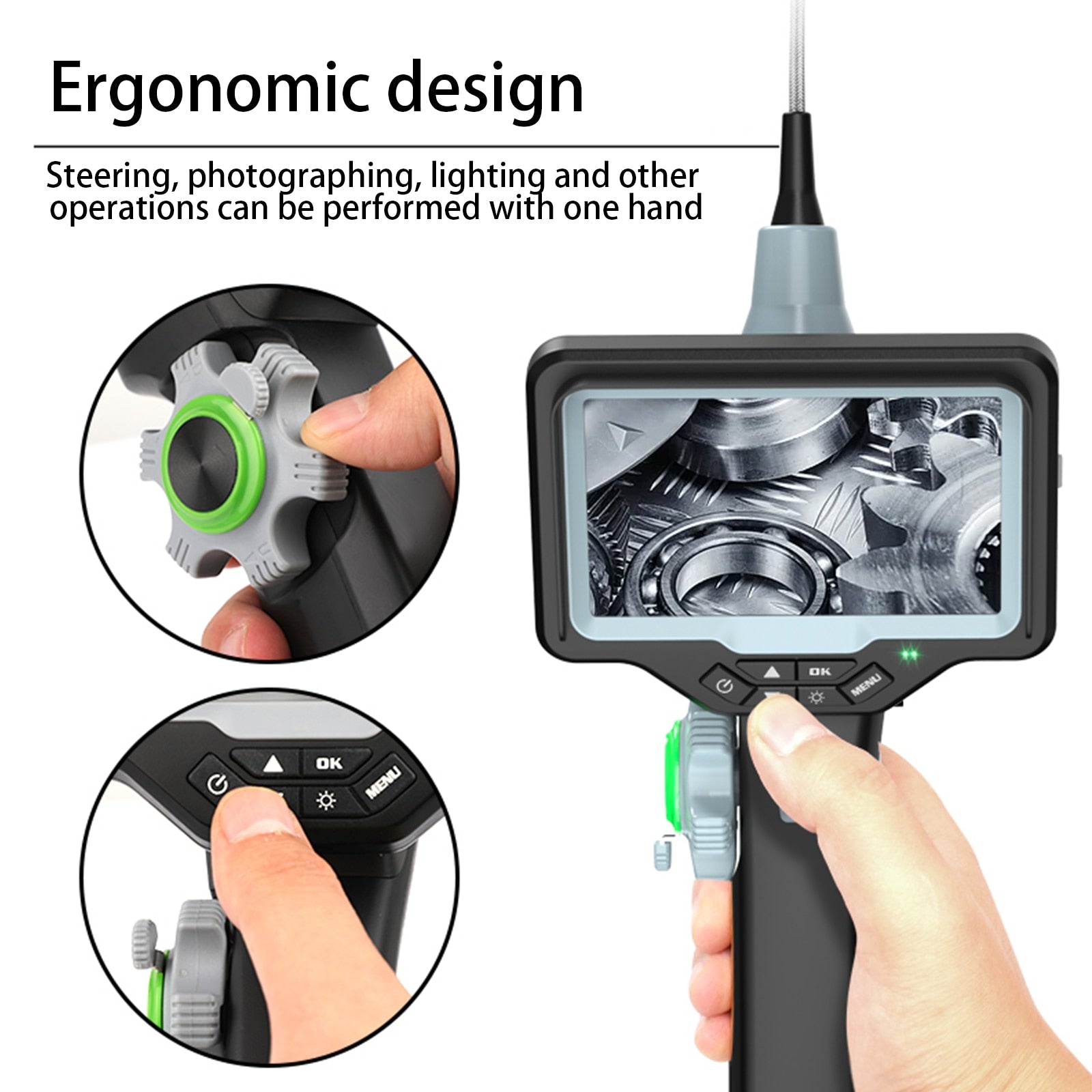 Borescope Inspection Camera - Avanline 4.5inch 360° 2-way Articulating Probe with Optional High Temp Probe