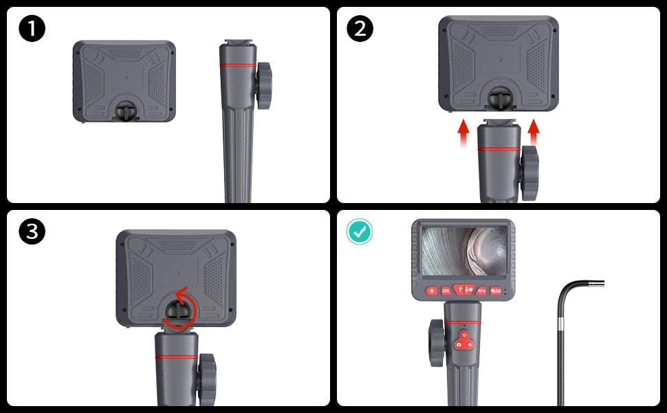 Borescope Inspection Camera - 4.3" Screen with 2 Way 180 Degree 6mm or 8mm waterproof probe