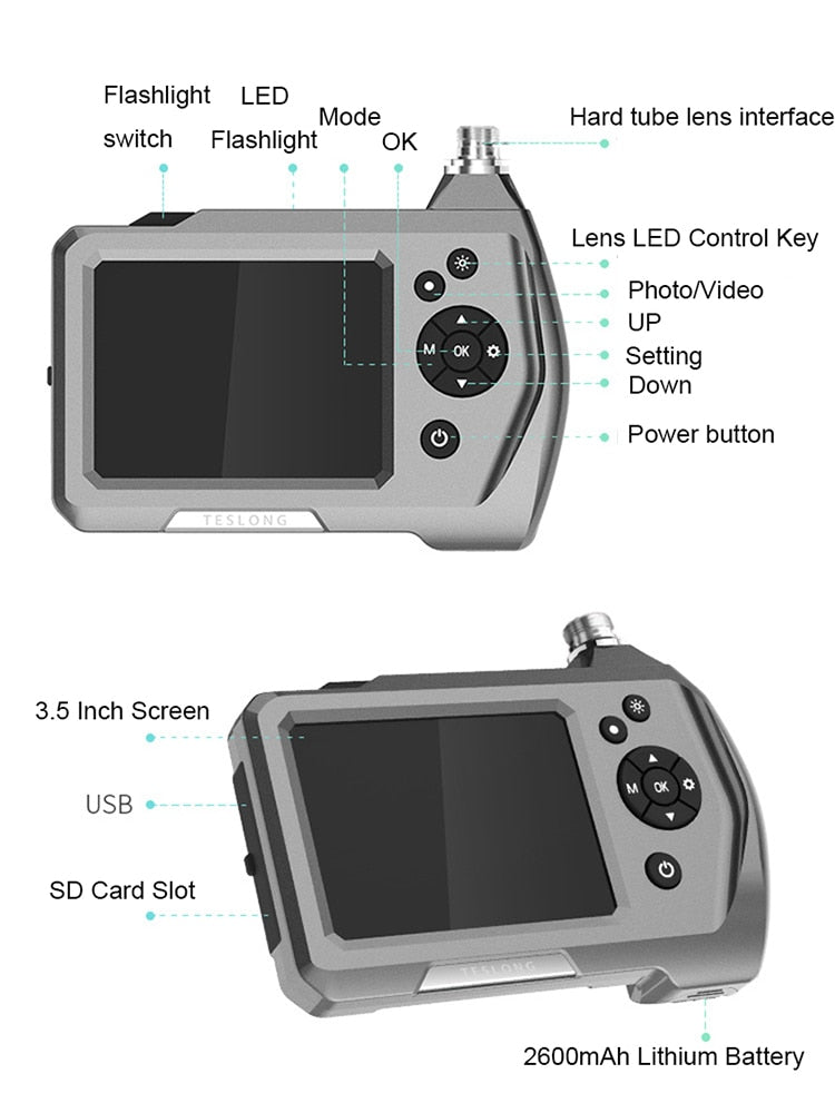 Borescope Inspection Camera - Teslong NTS150 1.0MP HD 3.5" LCD Monitor