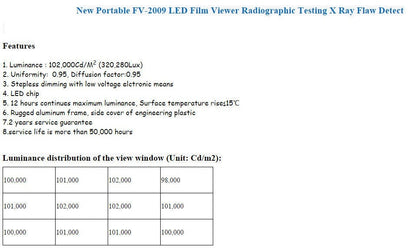 Radiographic Film Viewer - Portable FV-2009 LED